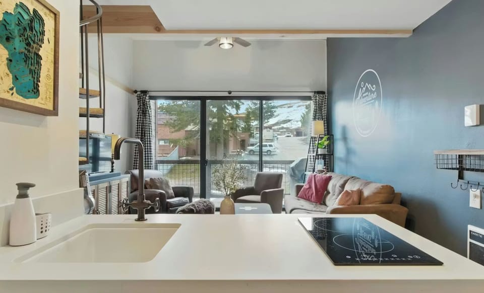 View of living area from the kitchen