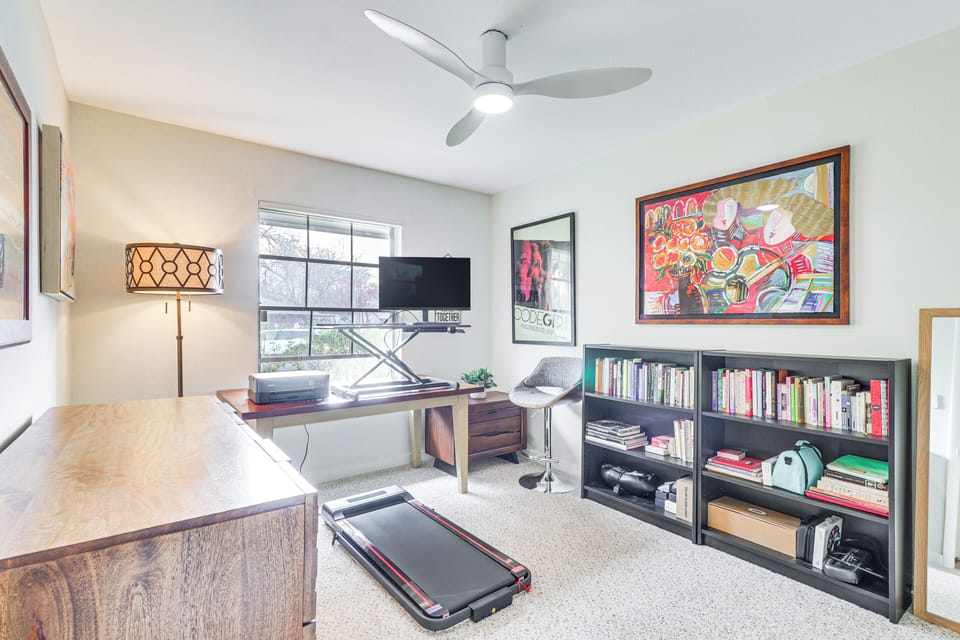 Home Office | Converted Standing Desk w/ Monitor | Walking Pad | Printer