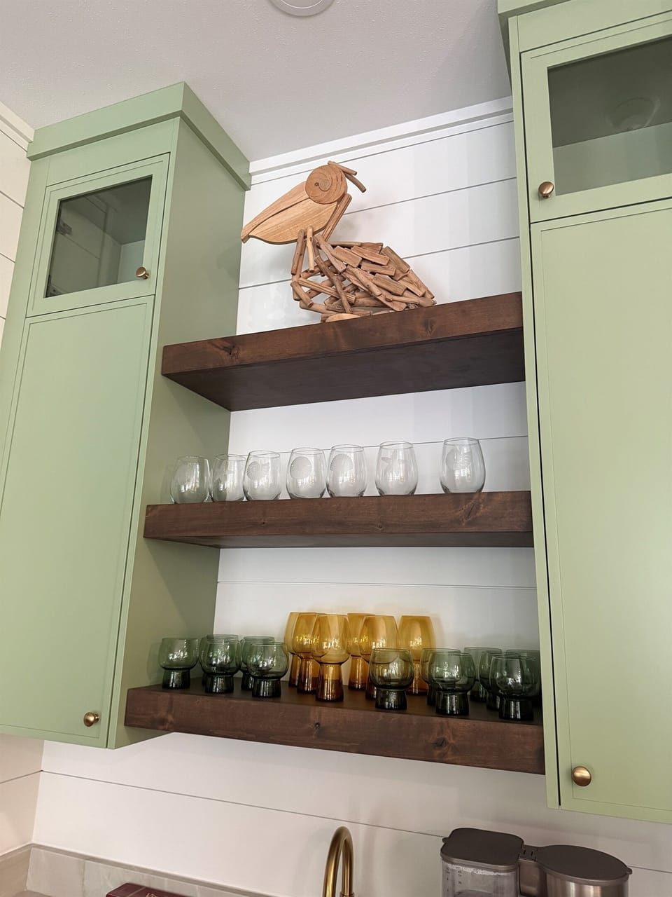 Wet bar with sink, Cafe ice machine, Cafe line stainless steel coffee pot, and Nespresso coffee/espresso machine