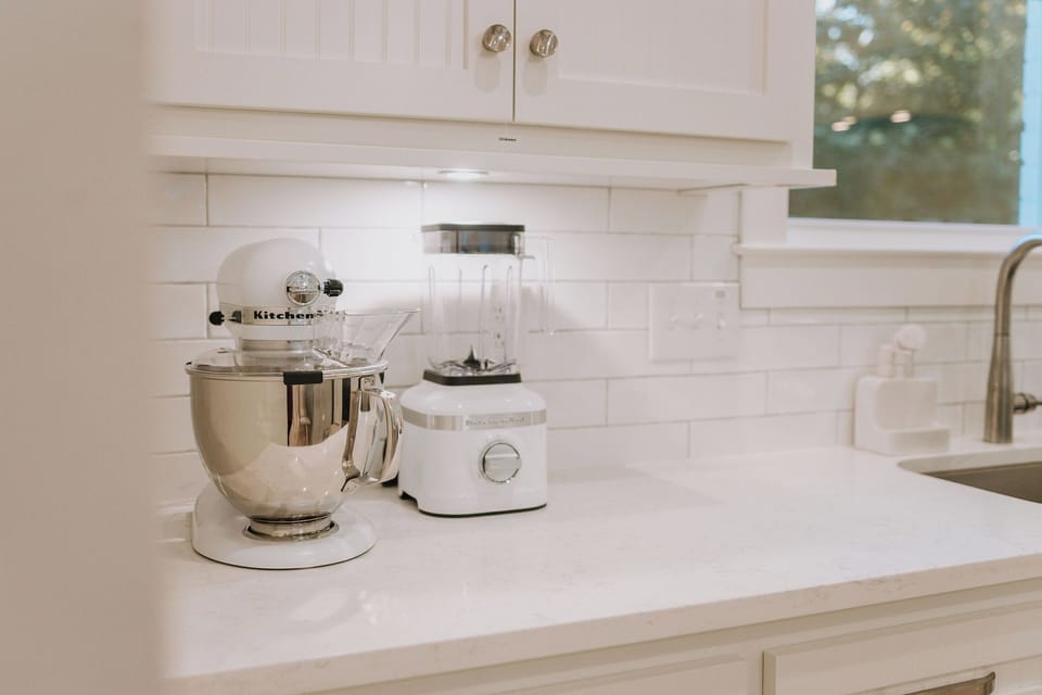 For the bakers among us, there's a KitchenAid mixer and blender.