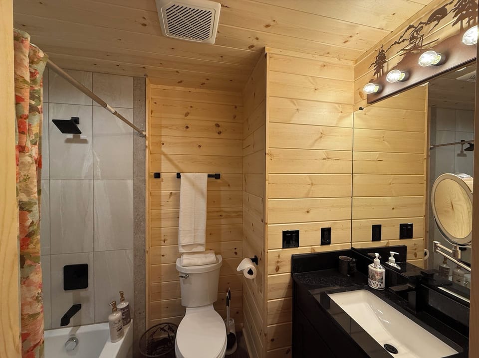 Bathroom attached to living room in the house