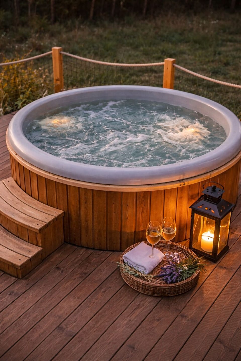 Outdoor spa tub