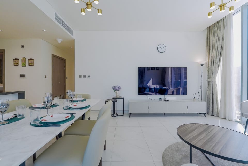 Deluxe Apartment, Balcony, Lagoon View | Living area | 55-inch Smart TV with digital channels