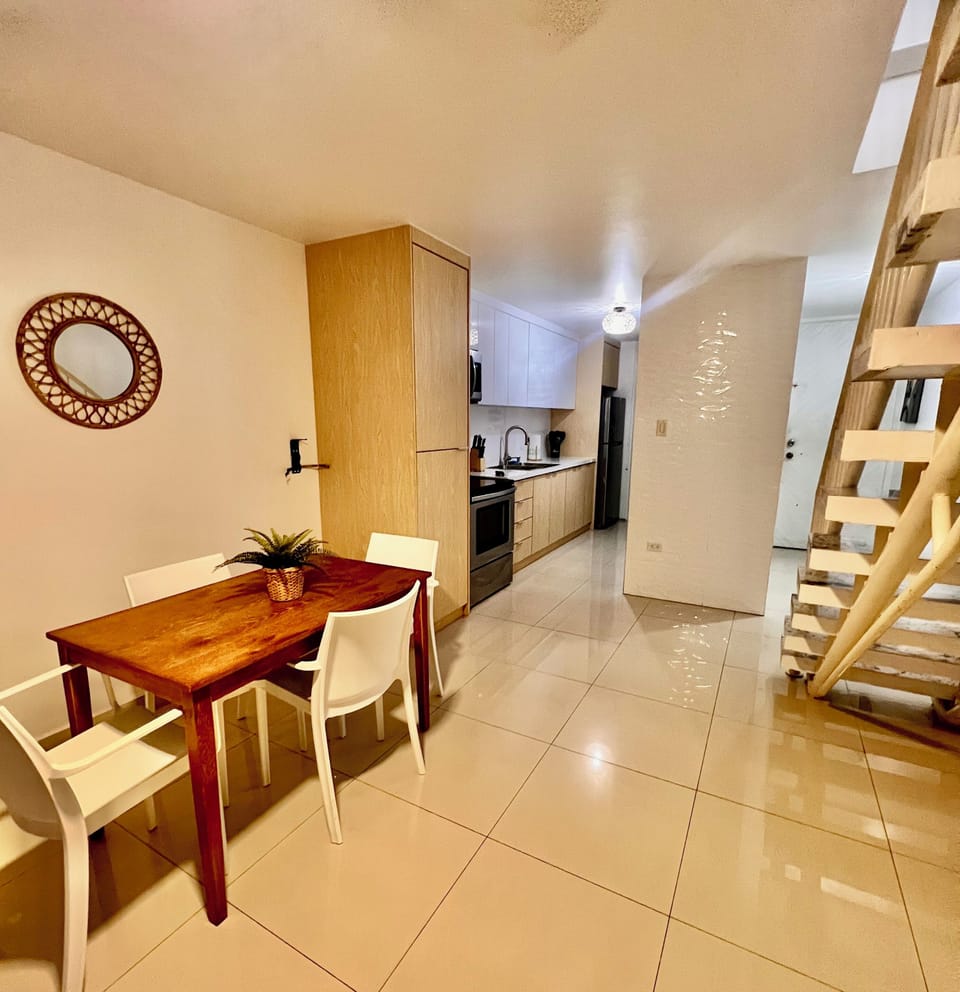 View of living room and kitchen