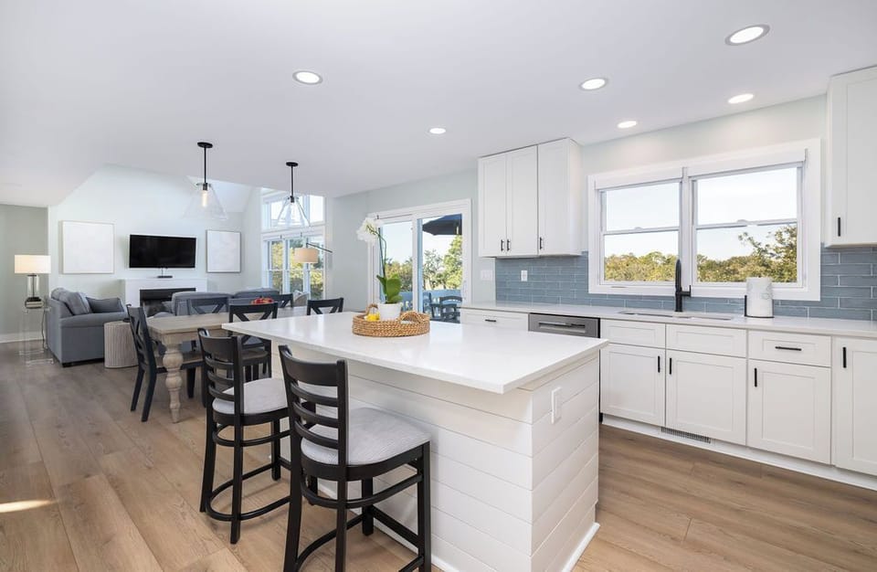 Gather around the kitchen island while the chef prepares their special meal