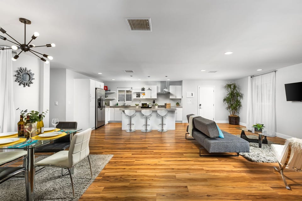 An open-concept kitchen and living room designed for effortless flow, entertaining, and everyday comfort.