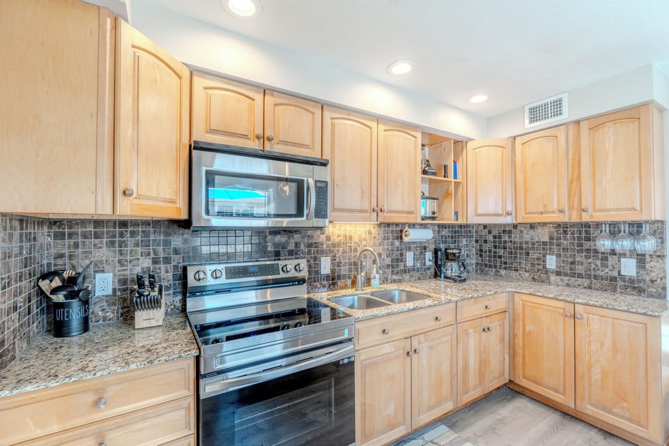 Upper-level kitchen.