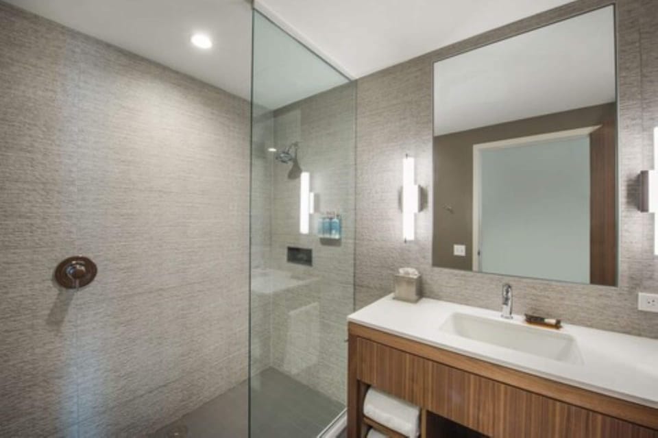 Eco-friendly toiletries, hair dryer, towels, soap