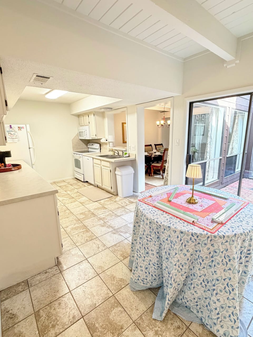 Gather around for a friendly game of mahjong (tiles provided!).