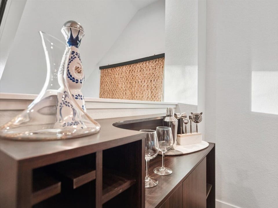 Stylish bar setup, perfect for evening drinks