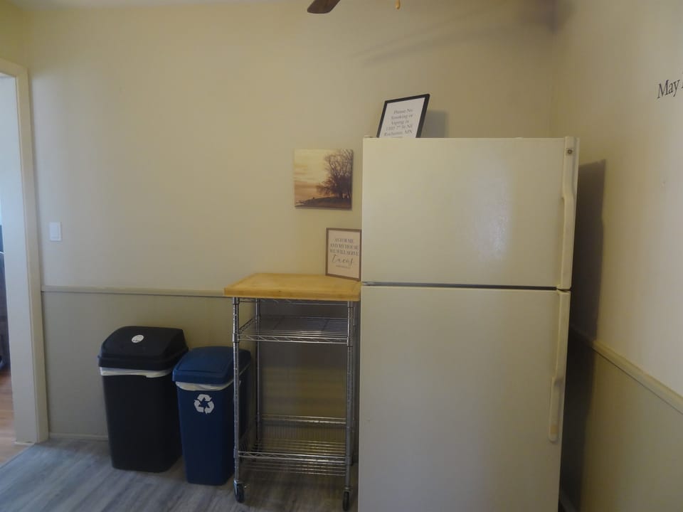 Full kitchen with stove, refrigerator, dish washer, microwave, coffee makers, pots/pans, and most other essentials.