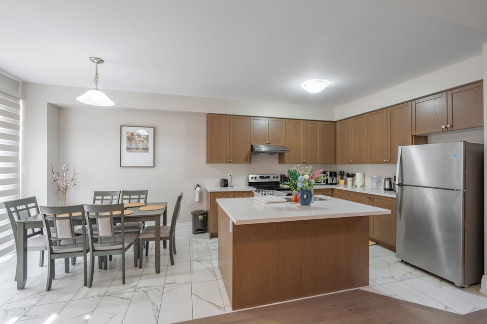 open concept kitchen and dinning area