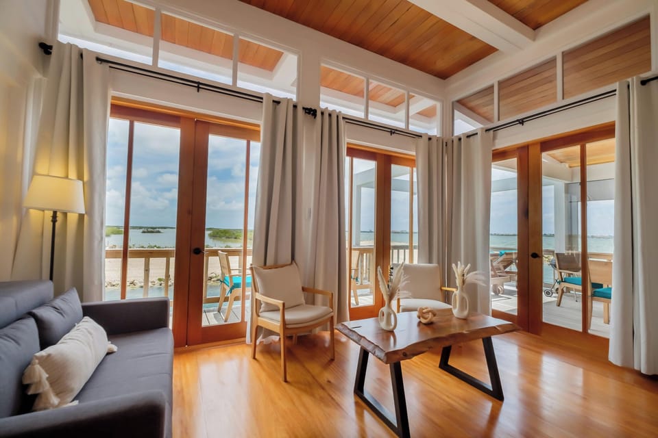 Gather for sunset cocktails with sweeping water views all around.