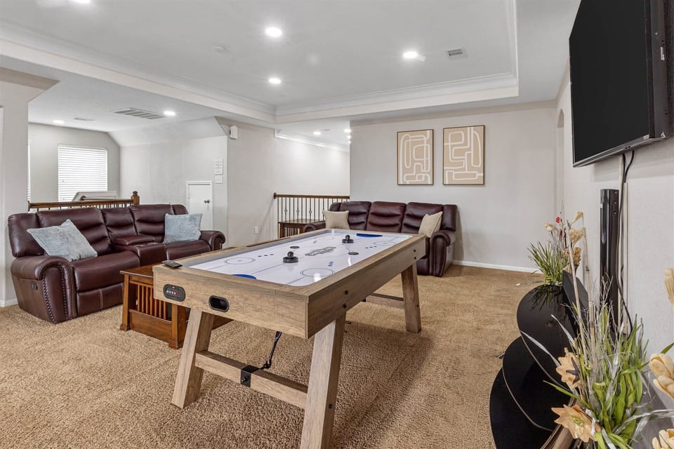 Get ready for an air hockey tournament with your family and friends.