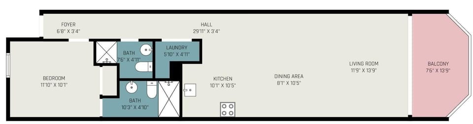 Condo, 1 Bedroom | Floor plan