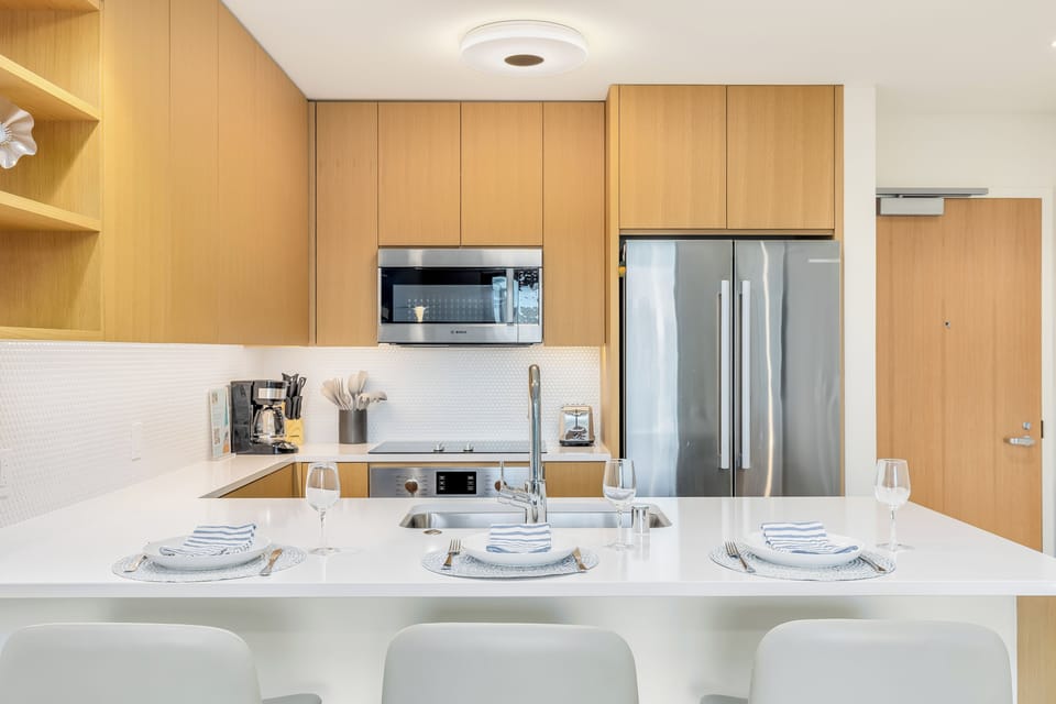kitchen island offering both functionality and a social space