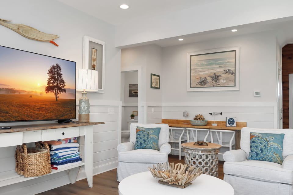 Living Room with Custom Breakfast Bar