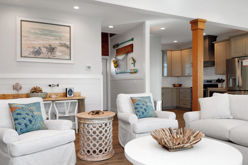 Living Room, Breakfast Bar and Kitchen