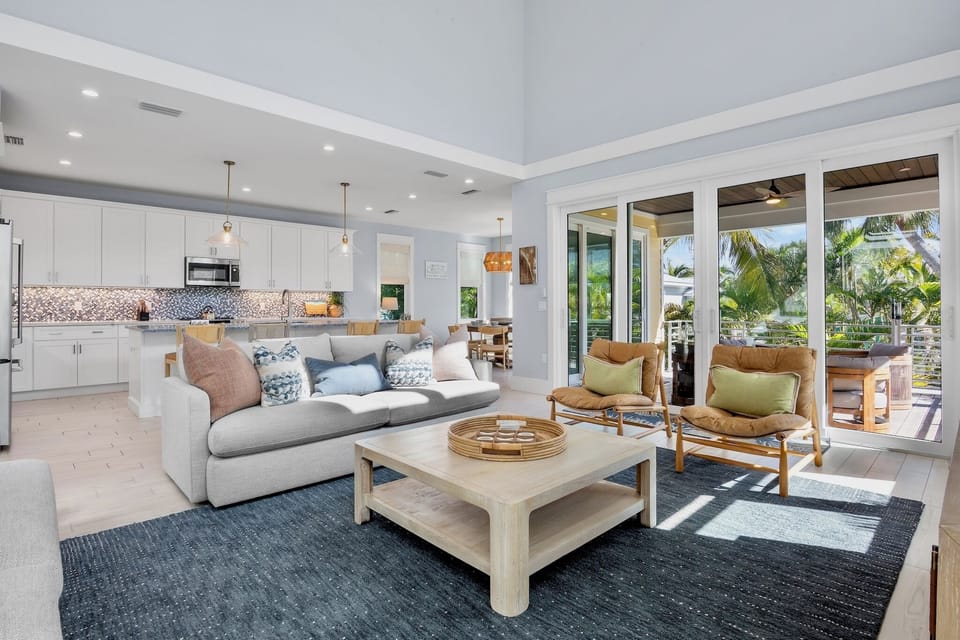 Open living space with modern seating