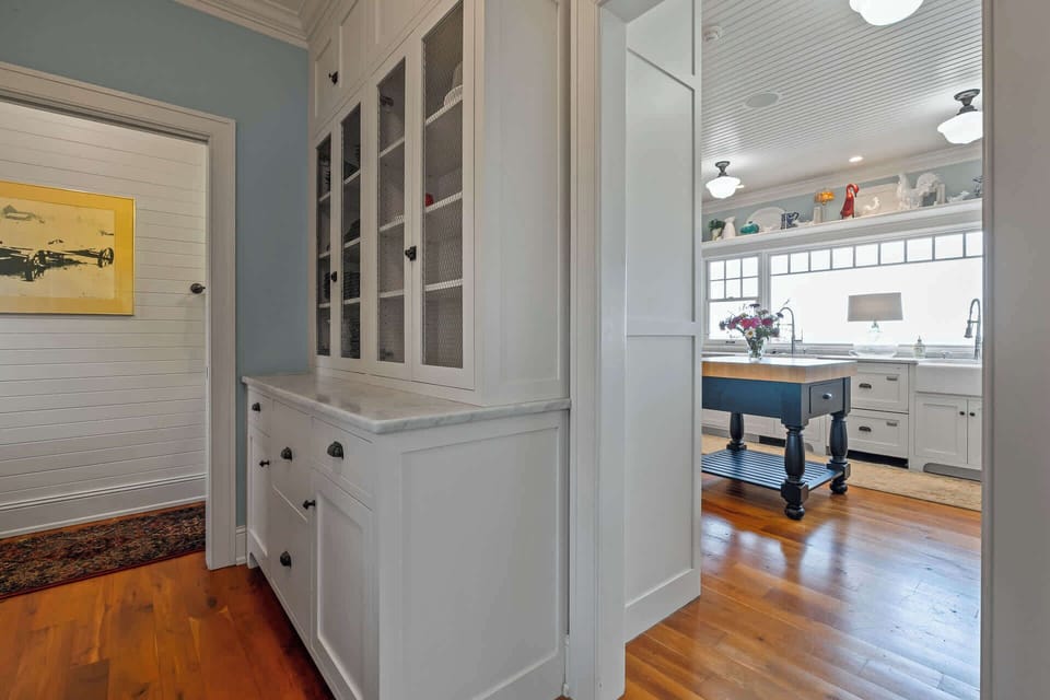 Back hall with laundry and half bathroom