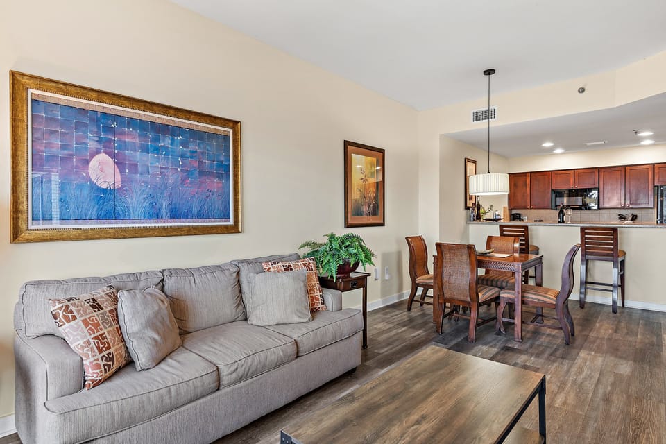 Living room to dining room view