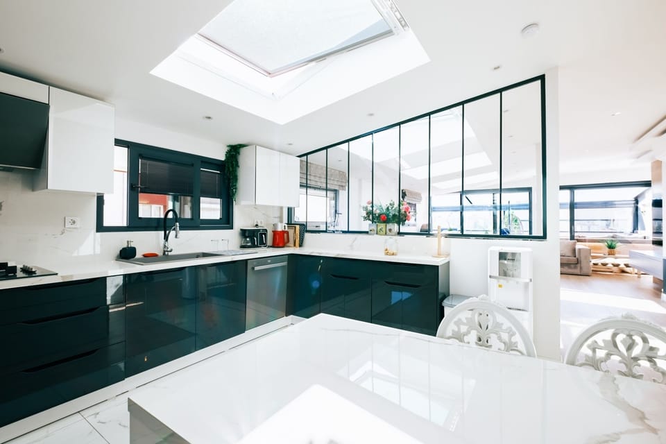 Culinary adventures await in our modern and fully equipped kitchen.