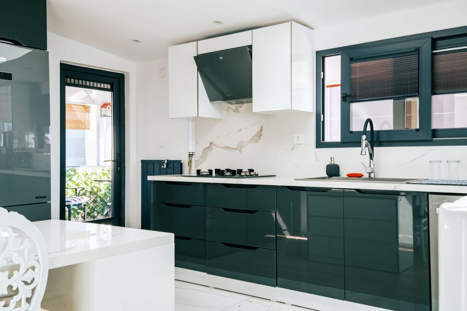 Our kitchen is equipped with all the necessary appliances and utensils.