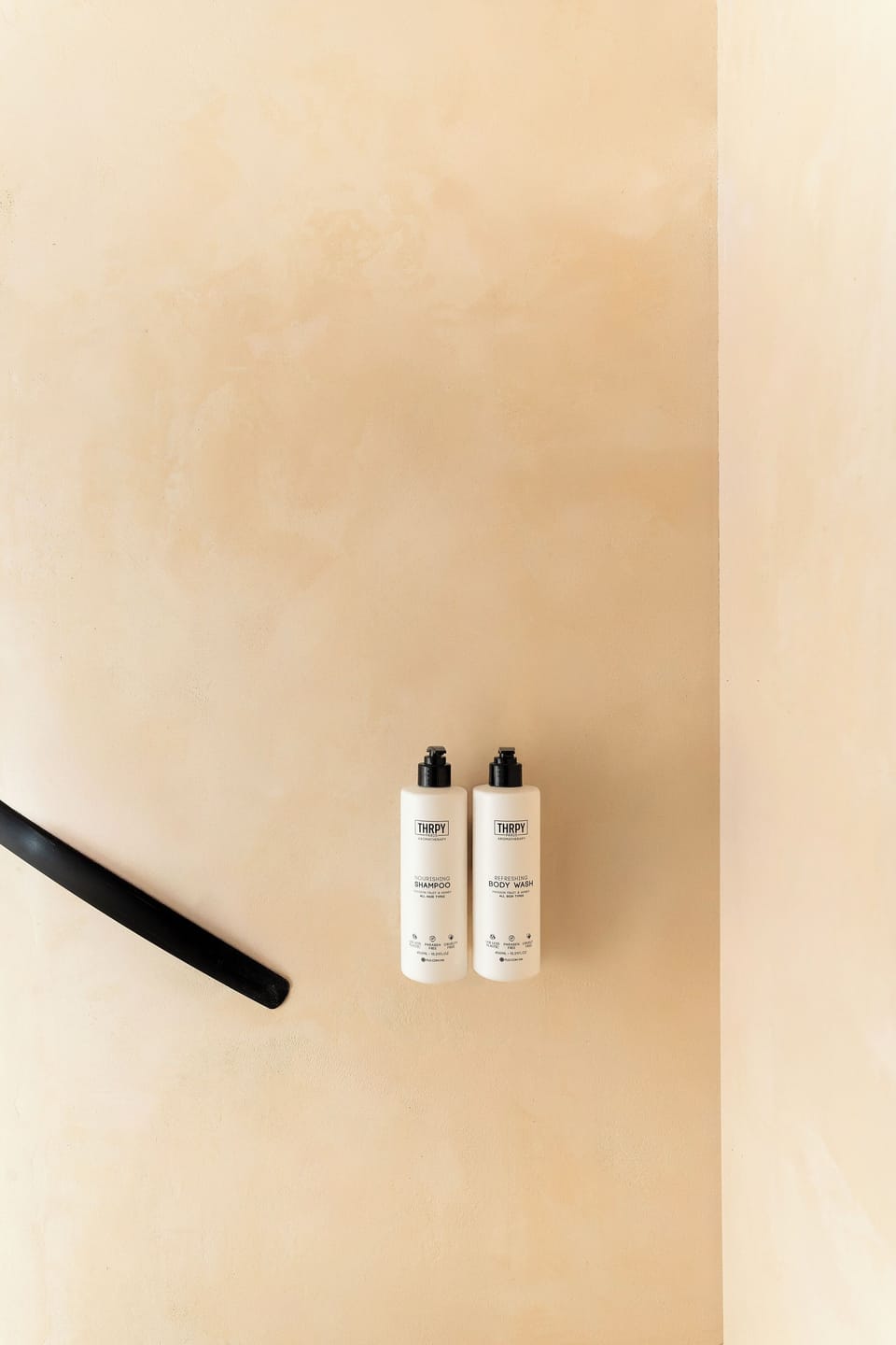 Shower, soap, shampoo, toilet paper