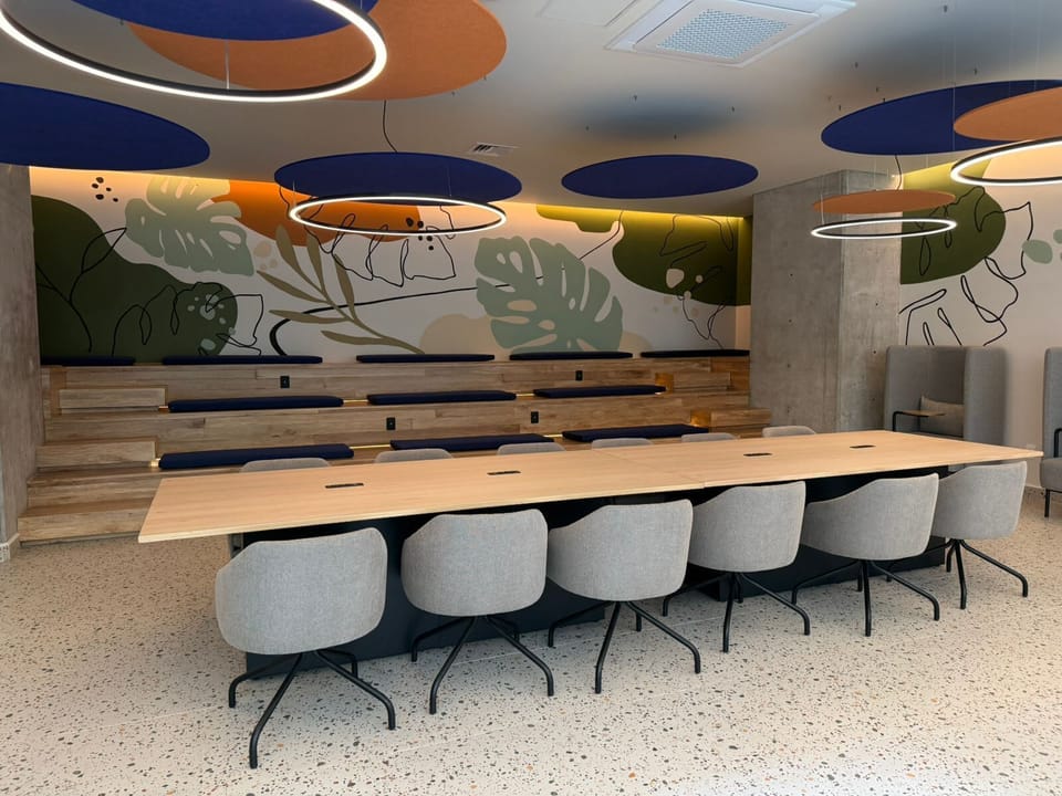 Coworking Space with Large Tables
