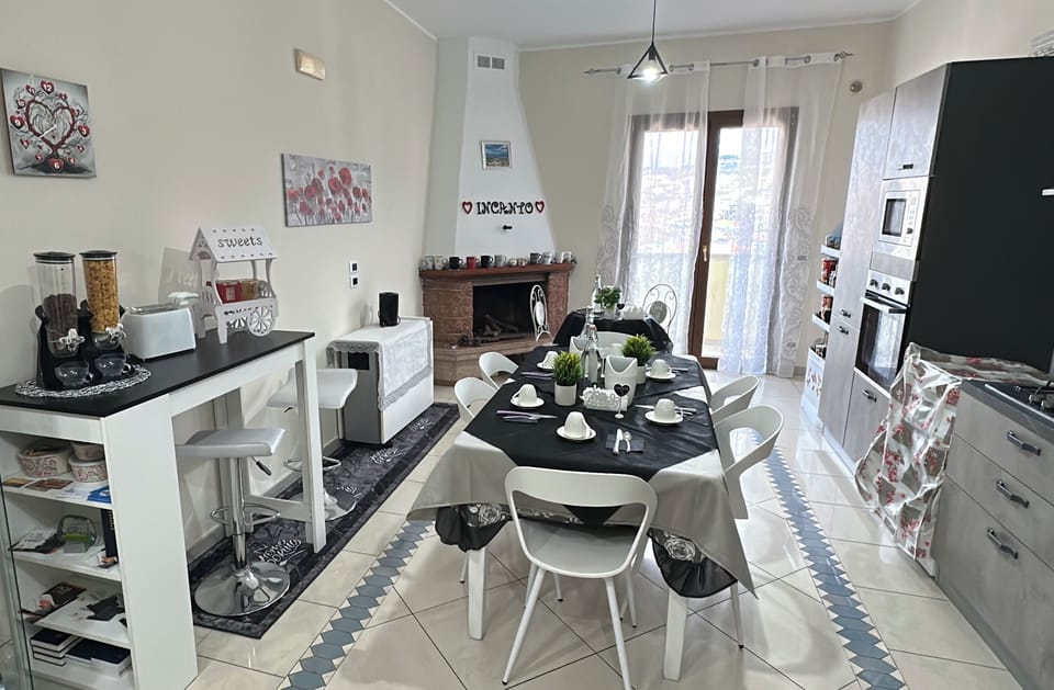 Shared fridge, microwave, espresso maker, coffee/tea maker