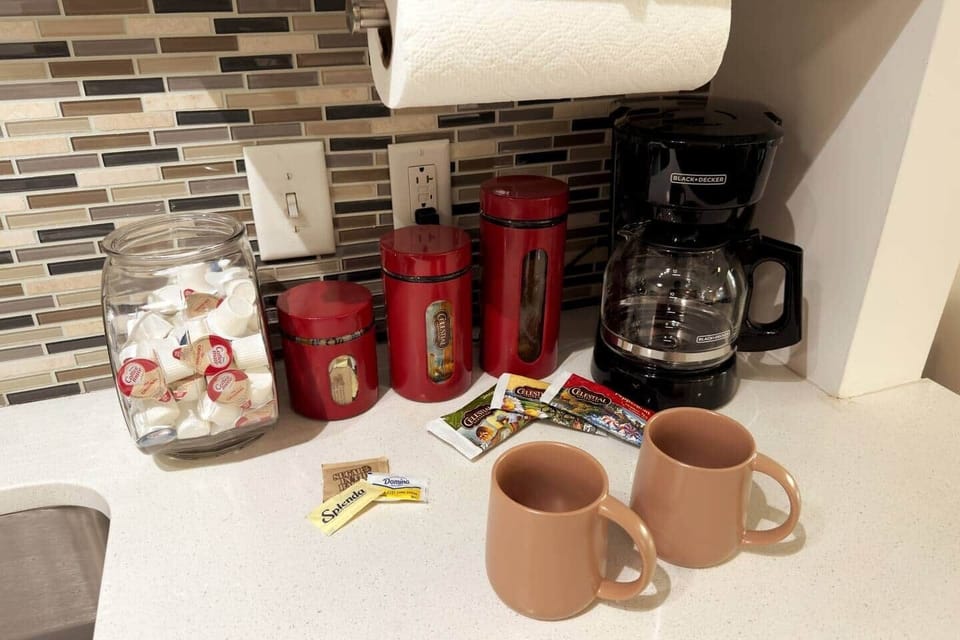Fully stocked Coffee and Tea station