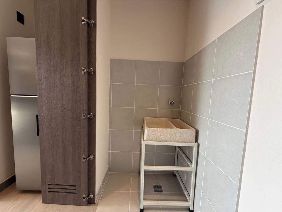 Space with practical storage and modern details.