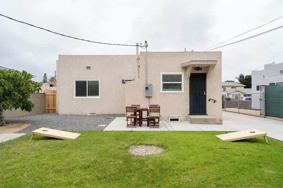 Enjoy games out in the lush, grassy yard
