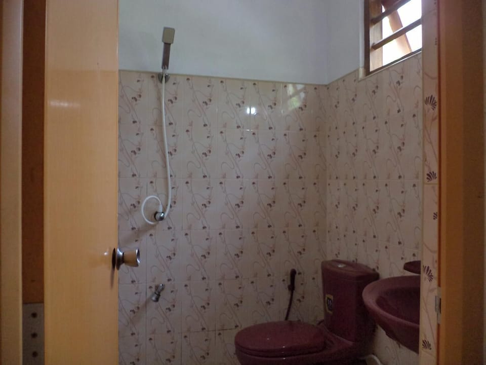 Shower, free toiletries, hair dryer, slippers