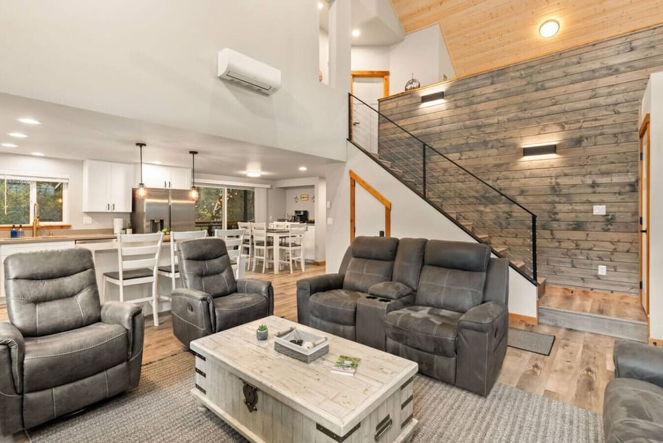 Comfort & Relaxation!  Spend time together: play board games, relax and unwind by the fire in the cozy recliners and watch a movie! Board games located inside the coffee table.