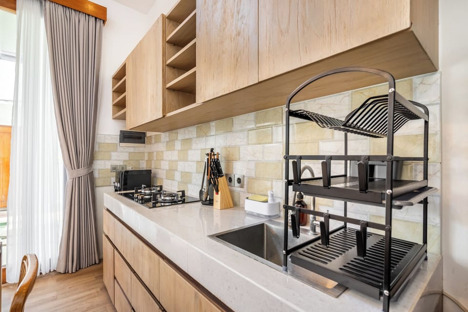Villa, 2 Bedrooms, Private Pool, Pool View | Private kitchen | Fridge, microwave, stovetop, coffee/tea maker