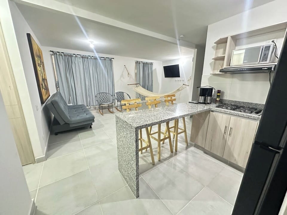 living room and kitchen