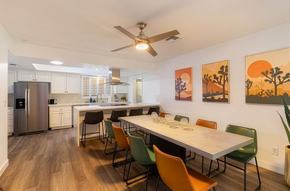 Fully equipped kitchen for cooking and group meals