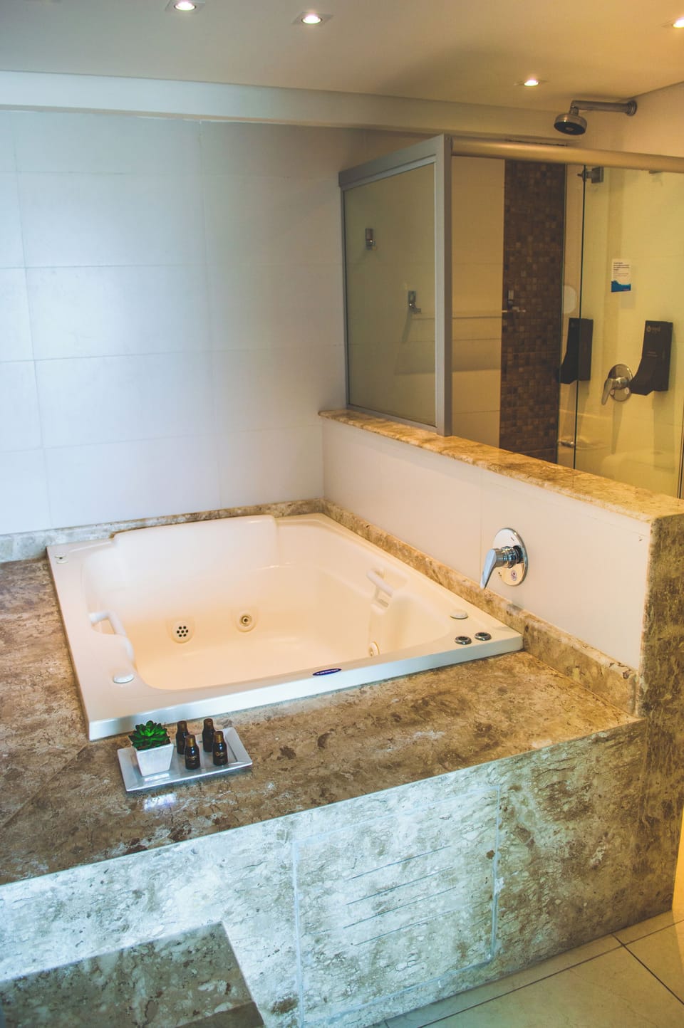 Suite Luxo Vista Mar | Bathroom | Shower, free toiletries, towels
