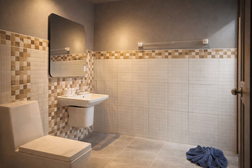 Standard Double Room | Bathroom | Shower, rainfall showerhead, free toiletries, hair dryer