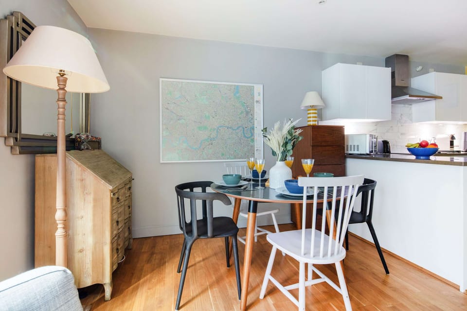 The open-plan living and dining area