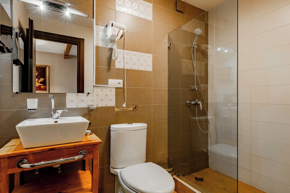 Comfort Single Room | Bathroom | Shower, hair dryer, bathrobes, slippers