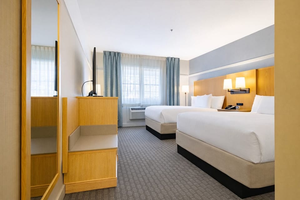 Double/Double Standard Room | In-room safe, desk, laptop workspace, blackout drapes