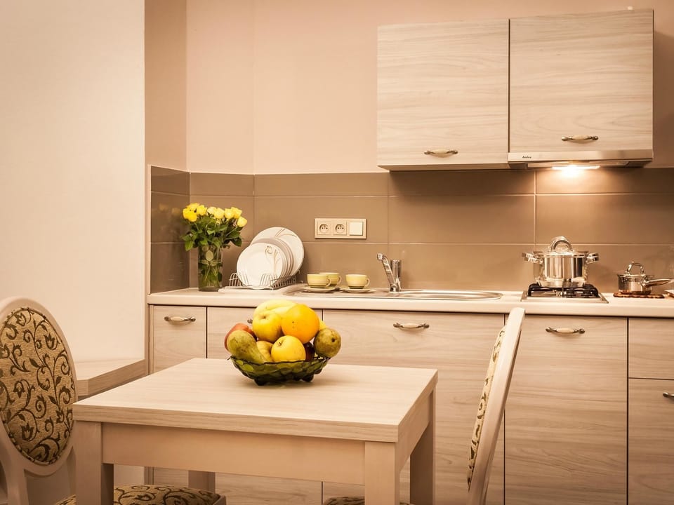 Fridge, electric kettle