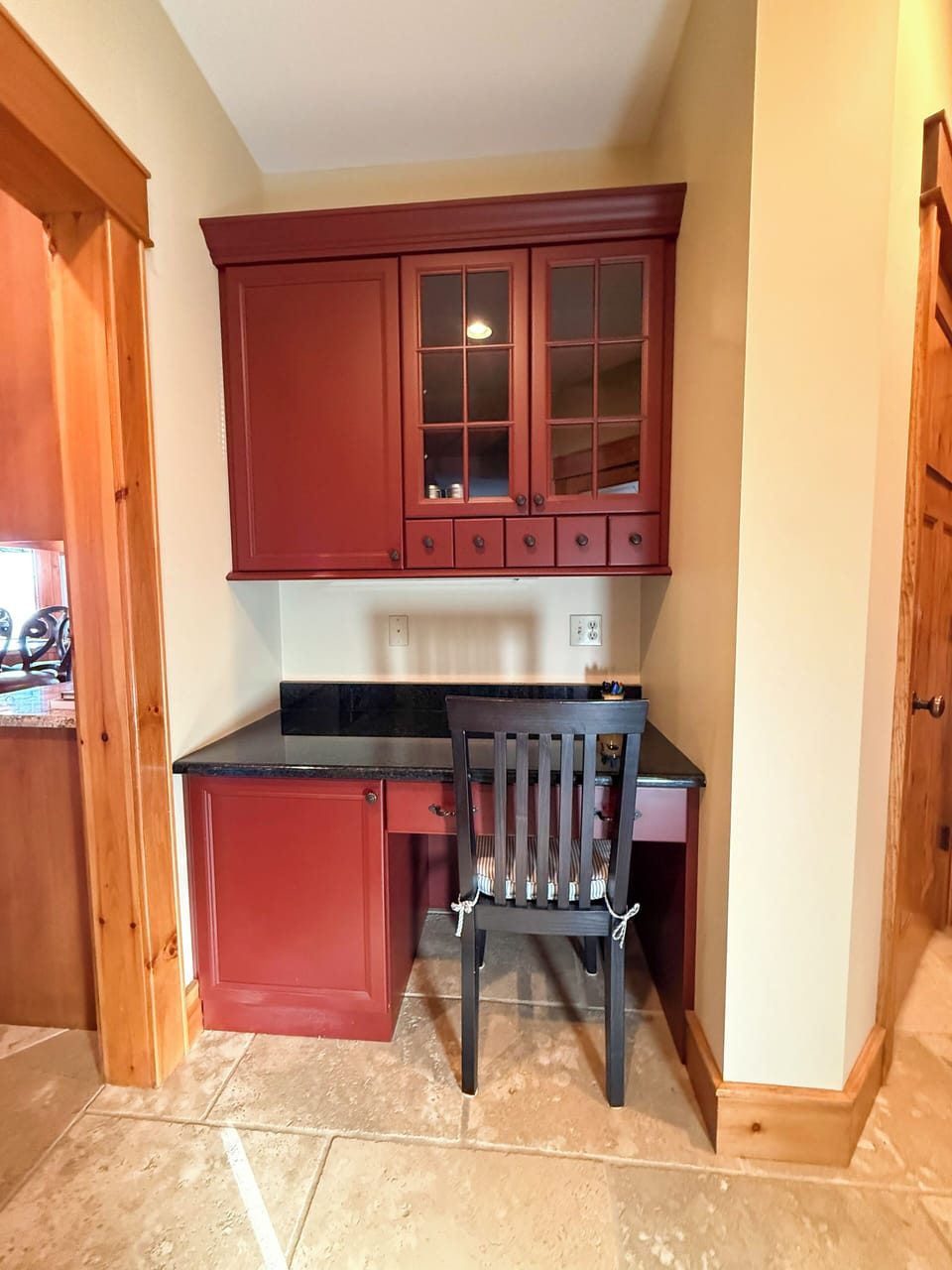 Private desk/workspace on the main level. 