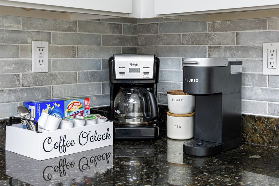 Coffee Center with Brewed Coffee and Keurig