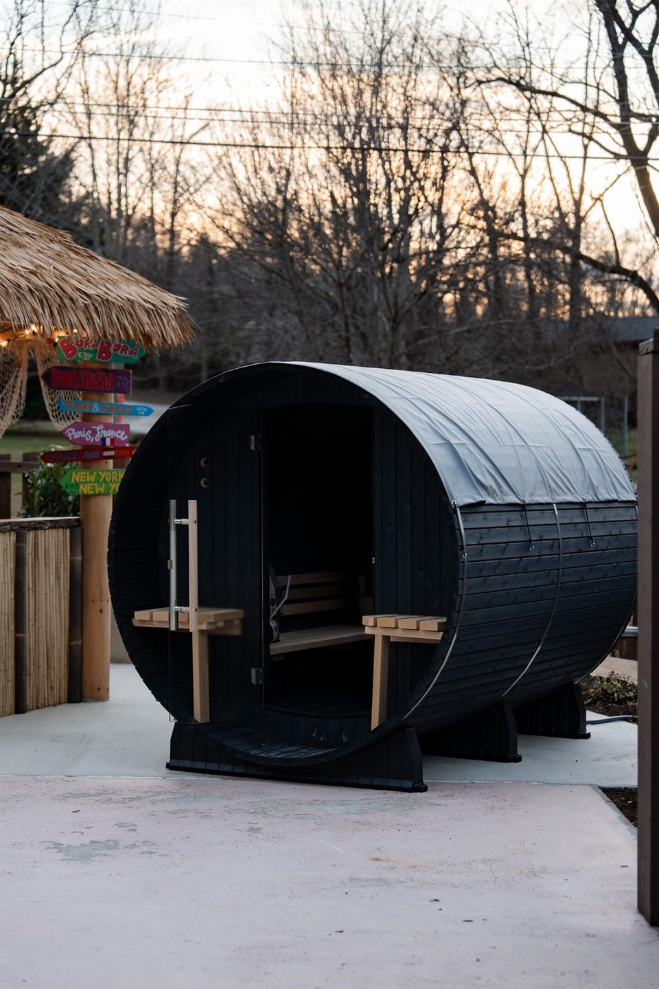 6 Person Sauna in Striking Black and Natural...