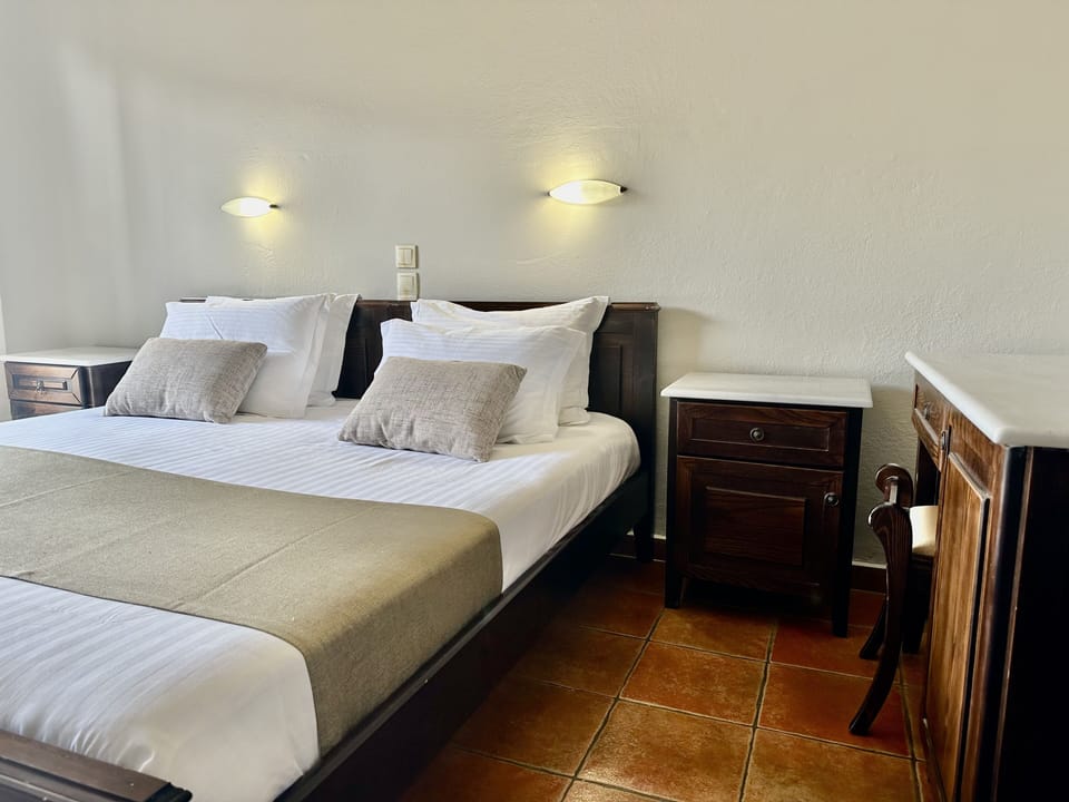 Hermes Double Room with partial sea view | Blackout drapes, iron/ironing board, free WiFi, bed sheets