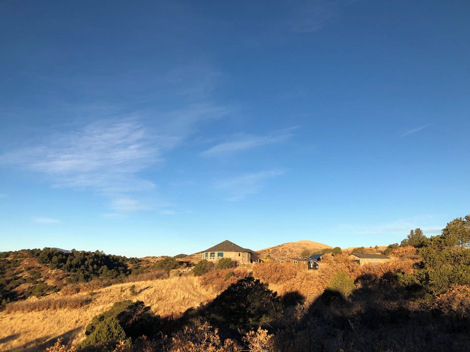 Architectural low profile of the house does not offend the landscape environment