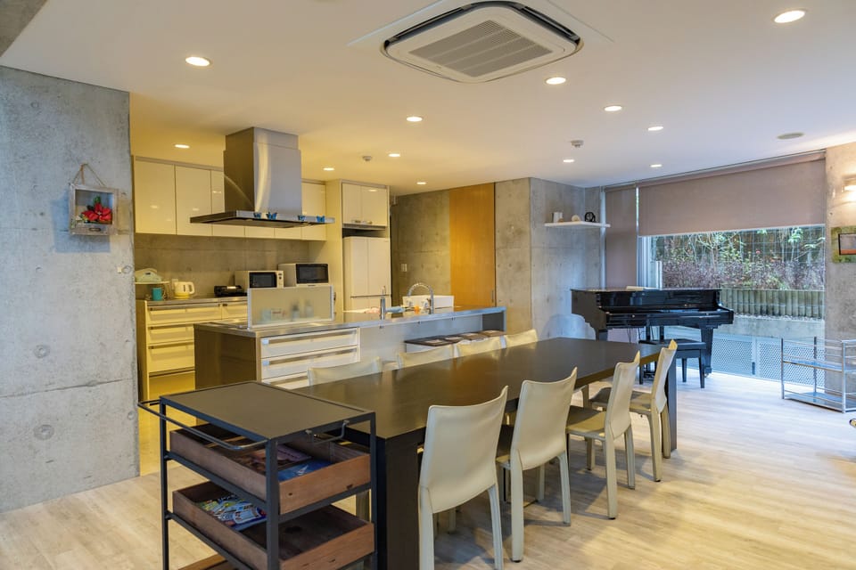 Luxury Villa | Private kitchen | Full-size fridge, microwave, oven, stovetop